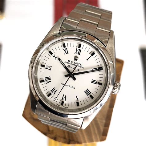 rolex air king white dial roman numerals|Rolex Air-King price guide.